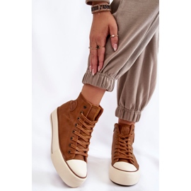 Ženske visoke izolirane tenisice Big Star KK274171 Smeđe smeđa 1