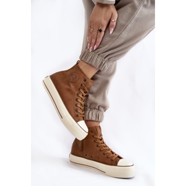 Ženske visoke izolirane tenisice Big Star KK274171 Smeđe smeđa 2