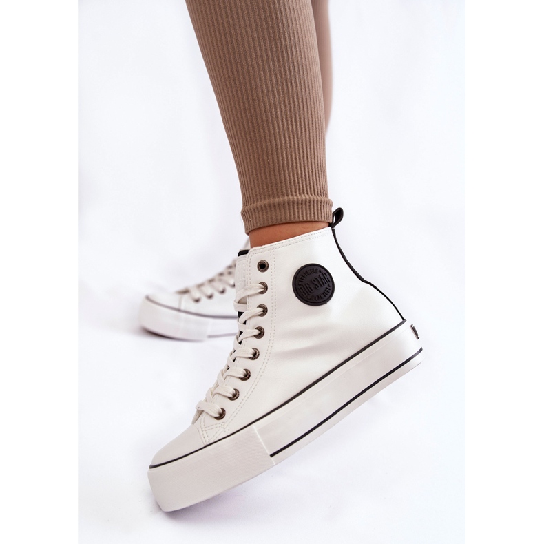 Ženske visoke izolirane tenisice Big Star KK274170 Bijele bijela 2