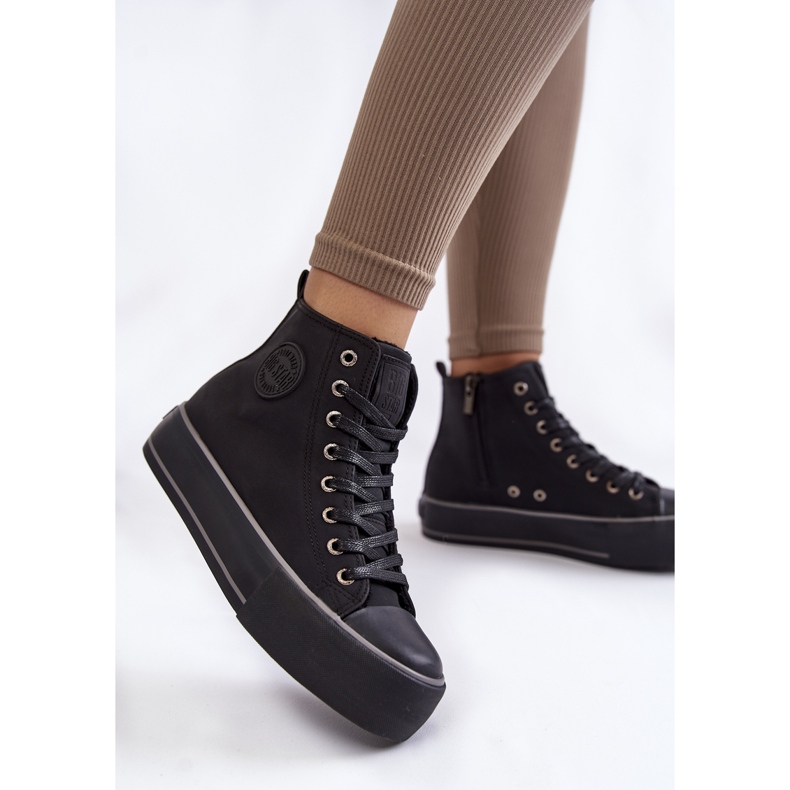 Ženske visoke izolirane tenisice Big Star KK274173 crne crna 1