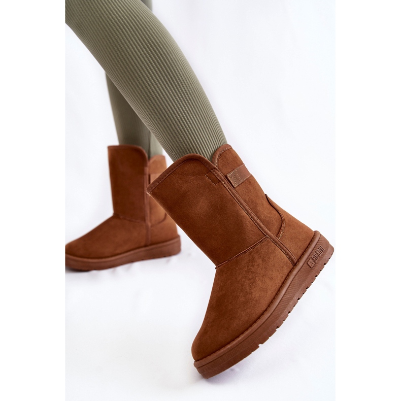 Ženske visoke čizme za snijeg Big Star KK274616 Smeđe smeđa 2