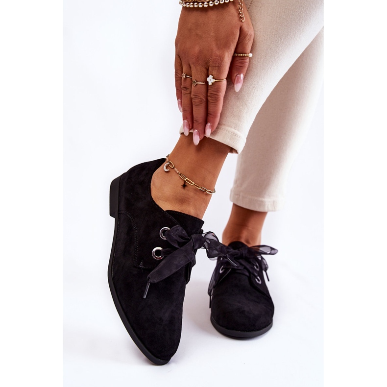 Ženske cipele s vezanjem od brušene kože La.Fi 210014B-SU crne crno 1