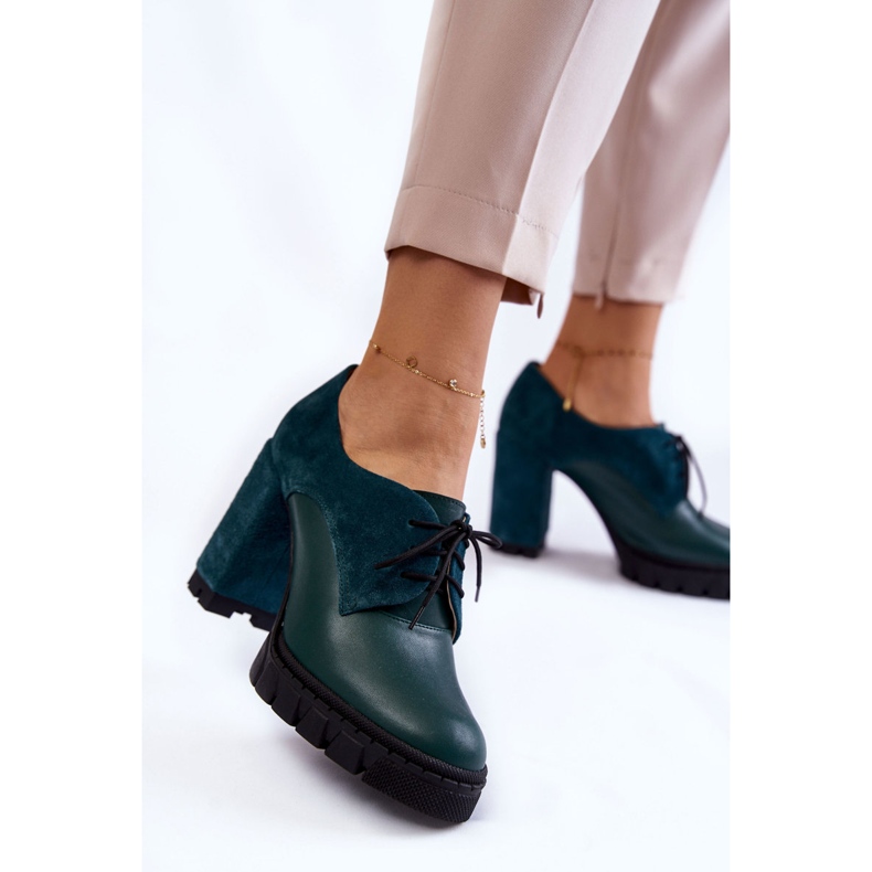 PA2 Moderne čizme od brušene kože i kože na Green Carisa platformi zelena 1