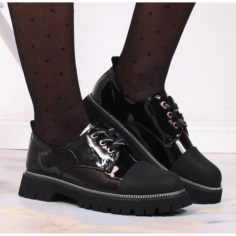 Kožne lakirane cipele Artiker W HBH37 crno 2