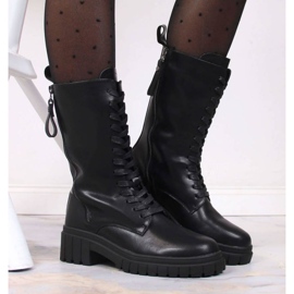 Kožne izolirane čizme Artiker W HBH38A crna 2