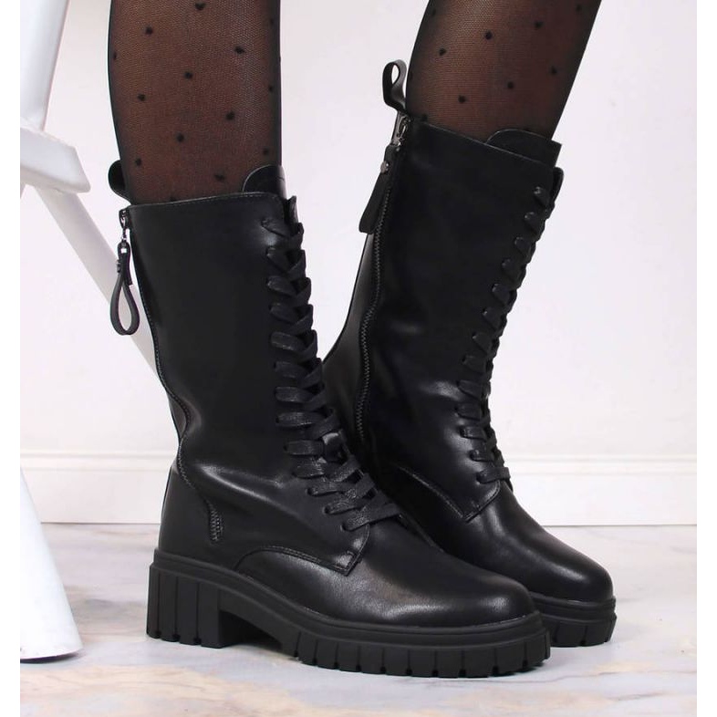 Kožne izolirane čizme Artiker W HBH38A crna 2