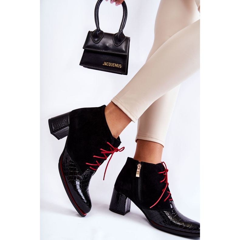 PA2 Ženske čizme na nisku petu crne Ebba crno 2