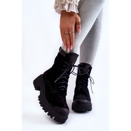 PL5 Klasične crne tople čizme od brušene kože Caima crno 2