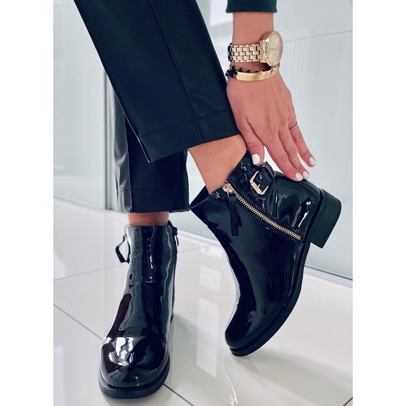 PA1 Lakirane čizme Frankie Black crno 2