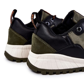 Muške klasične sportske cipele Memory Foam Big Star KK174272 Zelena crno 1