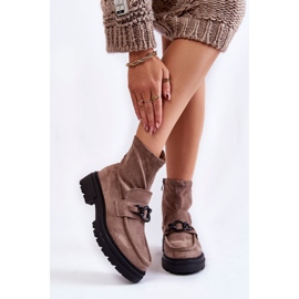 Ženske čizme od brušene kože La.Fi 250042B-SU bež 1