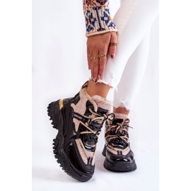 PM1 Ženske sportske izolirane čizme Edora crne i bež boje crno 1