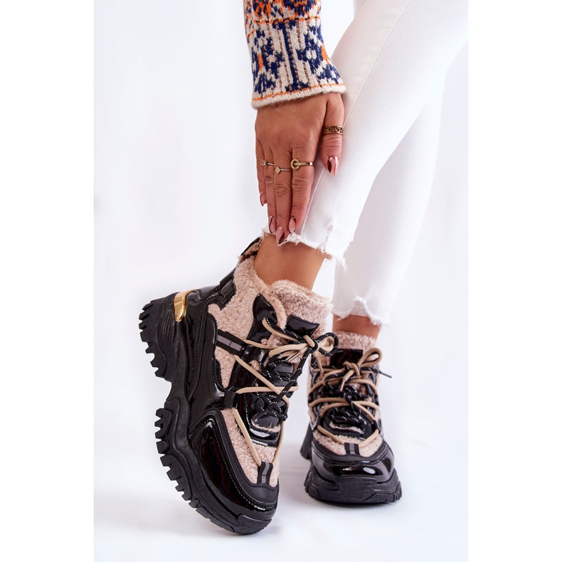 PM1 Ženske sportske izolirane čizme Edora crne i bež boje crna 1