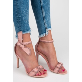 Vices Sandale na visoku petu s mašnom ružičasta 1