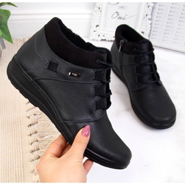 Crne kožne ženske izolirane čizme Helios 521 crno 2