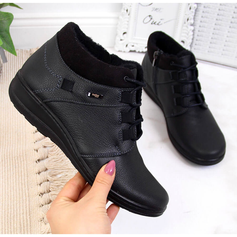 Crne kožne ženske izolirane čizme Helios 521 crna 2