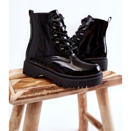 Vinceza Dječje čizme lakirane sa patentnim zatvaračem crne Julie crno 1