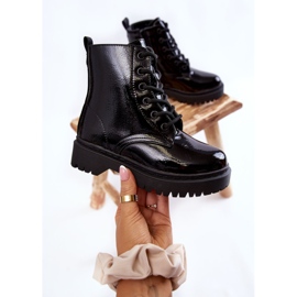 Vinceza Dječje čizme lakirane sa patentnim zatvaračem crne Julie crno 2