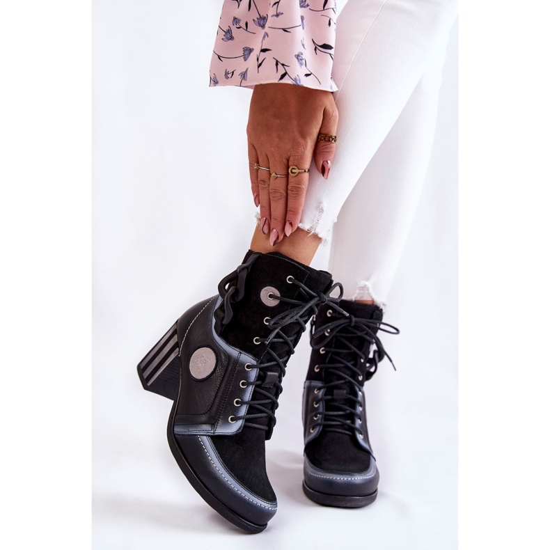 Ženske kožne čizme Maciejka 05599-01 Crne crna višebojan 1