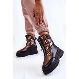 Vinceza Ženske udobne čizme za snijeg, smeđe i crne Elodia smeđa crno raznobojna 2