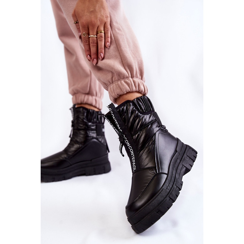 Vinceza Udobne ženske crne čizme za snijeg Elodia crna 2