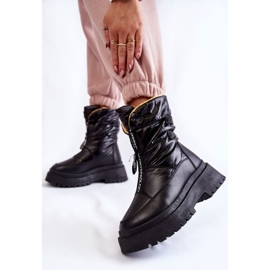 Vinceza Visoke ženske čizme za snijeg s patentnim zatvaračem crne Moira crno 2