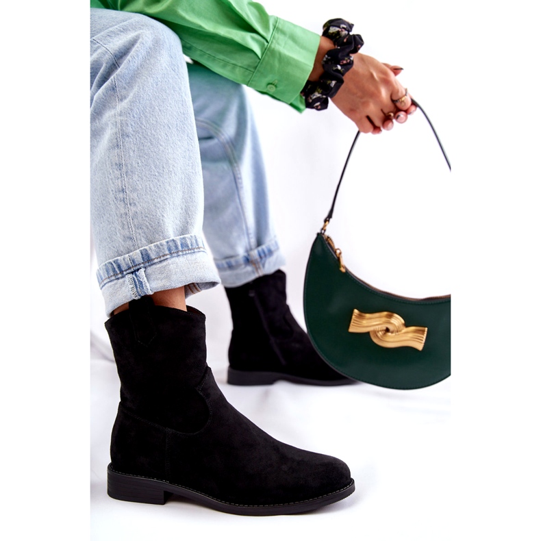 S.Barski Ženske antilop čizme na ravnu petu crne Fiorenz HY66-66 crna 3