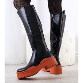 PA1 Crne čizme na šarenom Pura potplatu crno 1