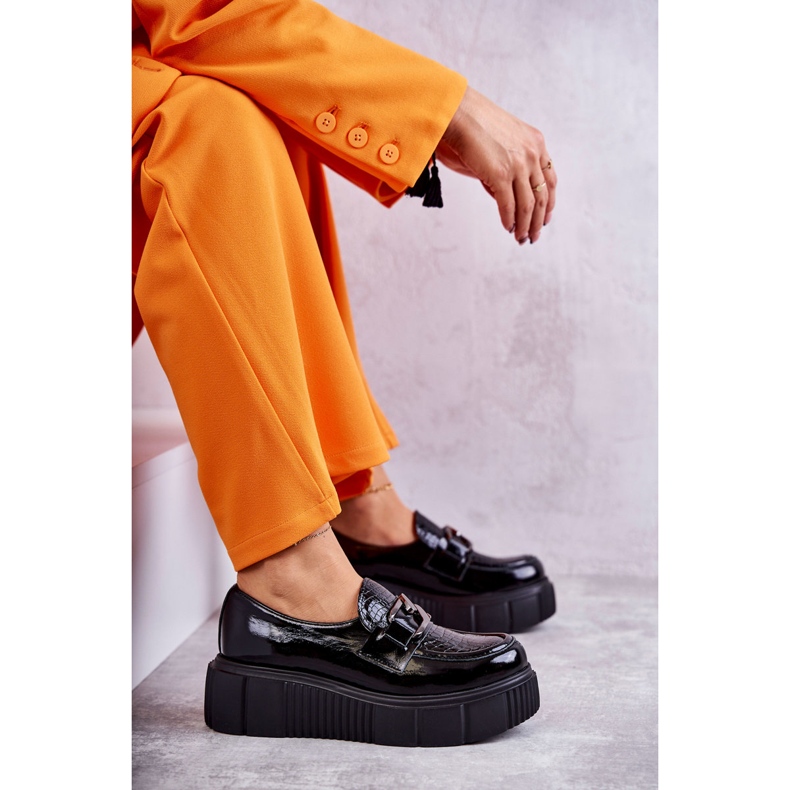 PL5 Moderne kožne cipele na Black Marsol platformi crno 5