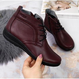 Kožne čizme s izolacijom trešnje Helios 612-2 crvena 1