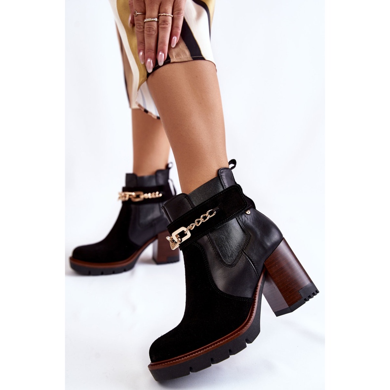 Ženske kožne čizme Maciejka 05781-01 Crne crno 2