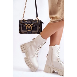 Sergio Leone Kožne, izolirane čizme na svijetlo bež Telisa platformi 2