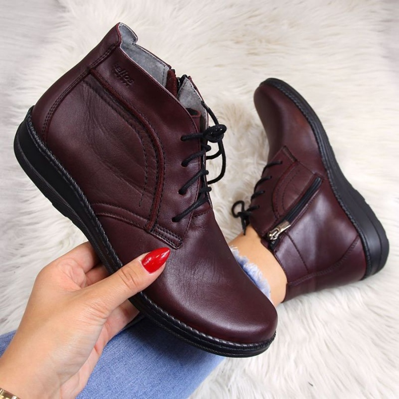 Kožne čizme izolirane od trešnje Helios W 612-2 crvena 1