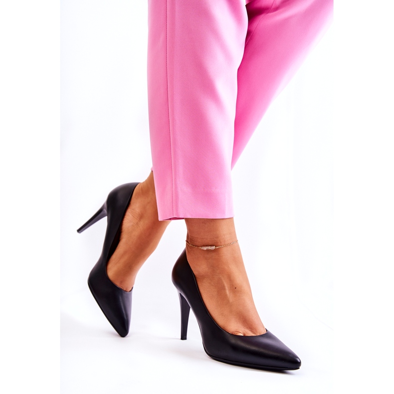 Sergio Leone Klasične crne kožne štikle Magically 1396 crno 1