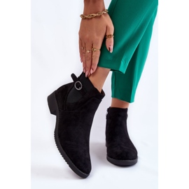 PJ1 Ženske tople čizme od brušene kože Jodhpur Black Janette crna 1