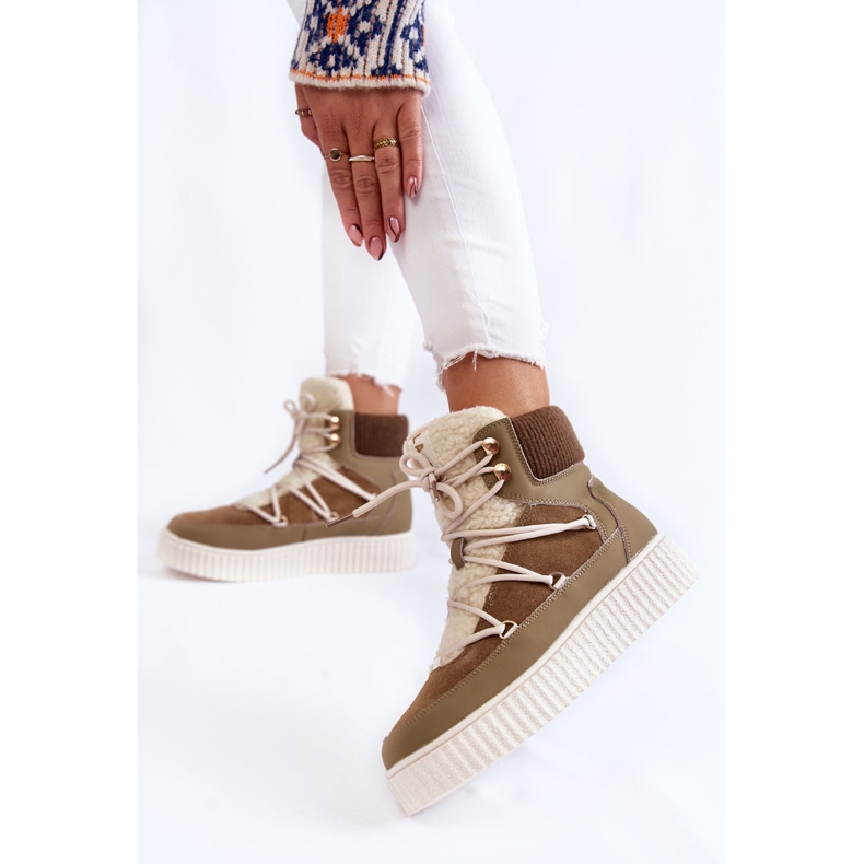 PL4 Ženske čizme za snijeg La.Fi 280072KH-QN smeđe-zelene smeđa zelena 2