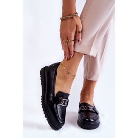 Vinceza Kožne mokasine na crnoj Abisso platformi crna 1