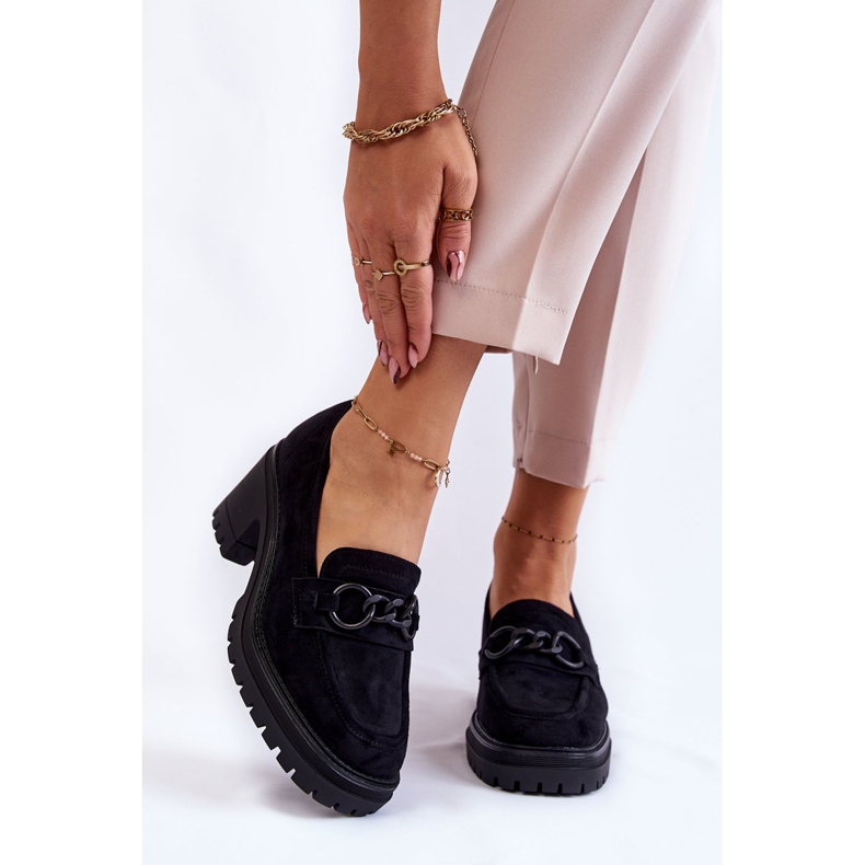 Vinceza Ženske visoke potpetice od brušene kože crne Sanya crno 1