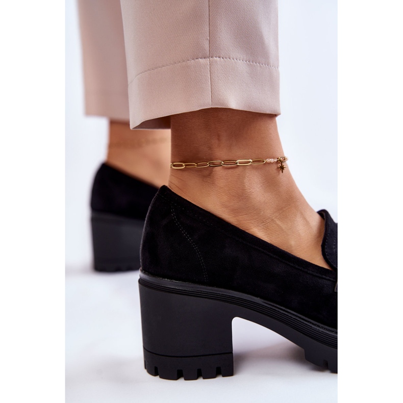 Vinceza Ženske visoke potpetice od brušene kože crne Sanya crna 2