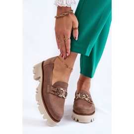 Smeđe cipele od brušene kože s ukrasom Laura Messi smeđa 1