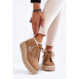 Lewski Shoes Sportske cipele od brušene kože Vezane cipele Lewski 3252 / N bež 1