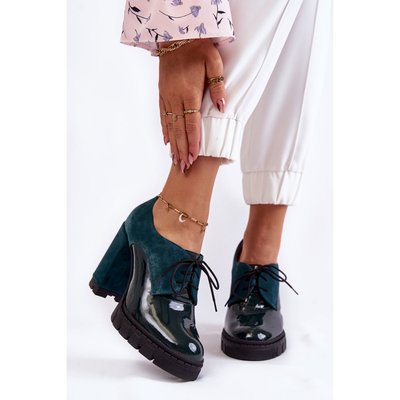 PA2 Moderne lakirane čizme od brušene kože na Green Carisa platformi zelena 1