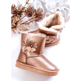 FR1 Dječje čizme za snijeg Golden Bianca s cvijetom zlatna 4