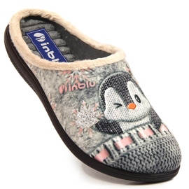 Udobne tople kućne papuče za žene s Inblu pingvinom siva 1