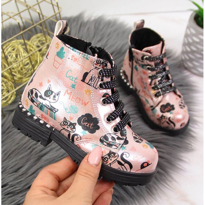 Nautilus Čizme jesenske čizme Navy Dot Jr WOL6B ružičasta 1