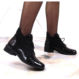 Čizme na vezanje Jezzi W JEZ299C crna 2