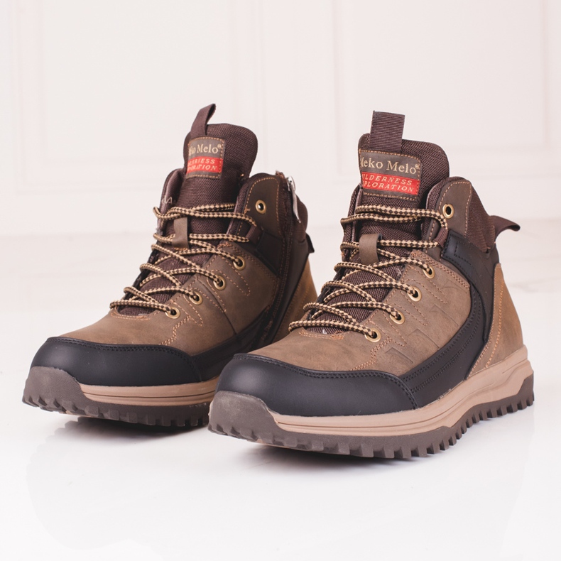 SHELOVET Muške smeđe visoke čizme smeđa 2