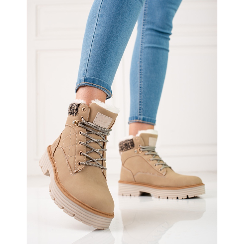 Ženske hvataljke izolirane krznom shelovet bež 2