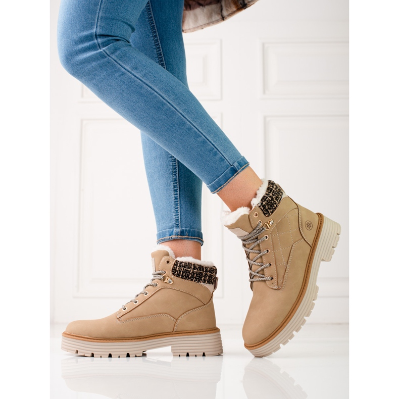 Ženske hvataljke izolirane krznom shelovet bež 1