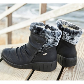 Crne vodootporne ženske čizme Rieker Y1361-00 bijela 1